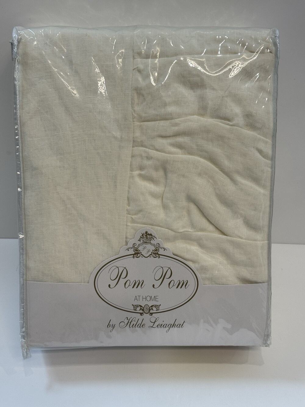 New Pom Pom At Home 100% Linen KING Gathered Ruffle Bed Skirt Cream 18" Drop